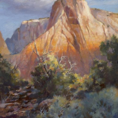 Altar of Sacrifice - Oil Painting of Zion National Park