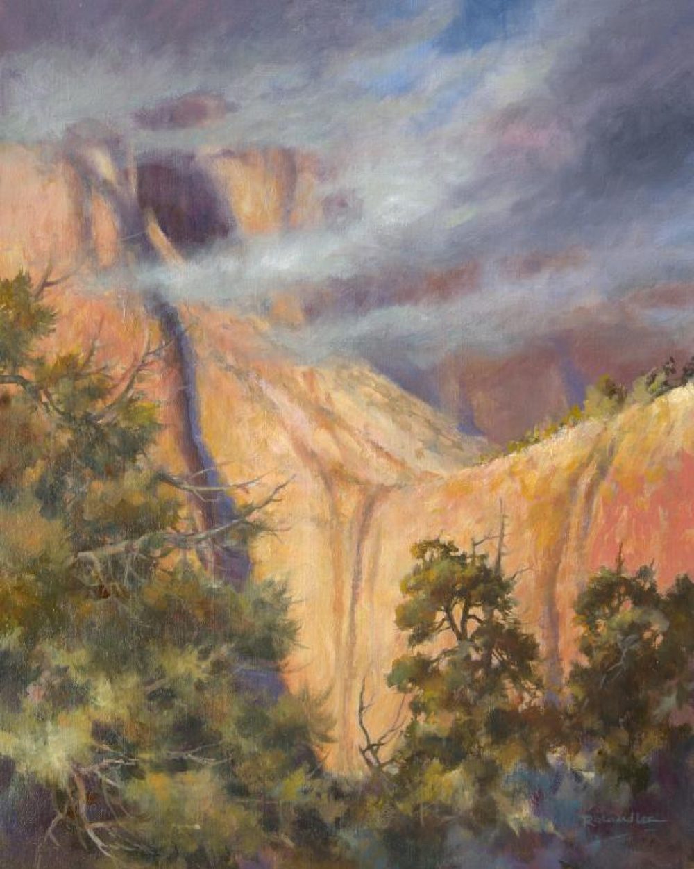 Mists of Zion - Oil Painting of Zion National Park