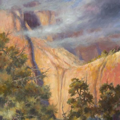 Mists of Zion - Oil Painting of Zion National Park