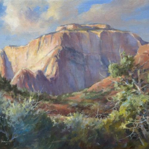 West Temple Afternoon - Oil painting of Zion National Park