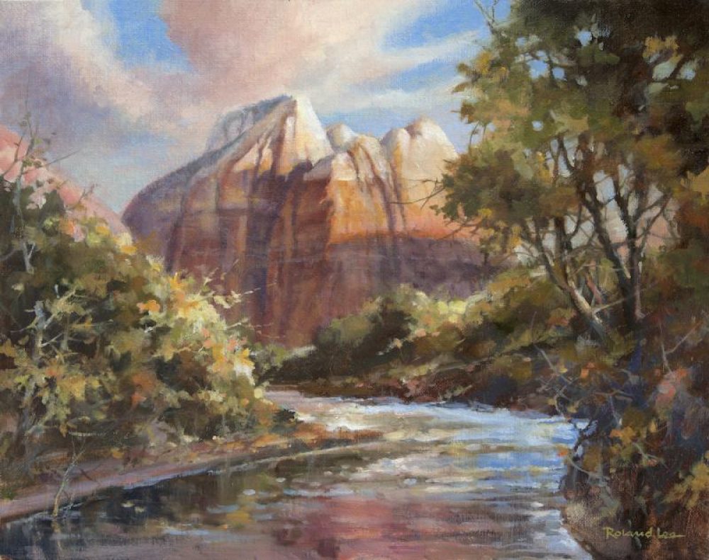 Cathedral Mountain Zion - Oil painting of Zion National Park
