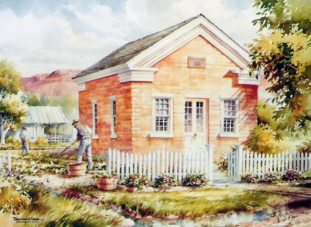 The Old Gardeners Club Painting - Painting of the Old Gardeners Club in St. George Utah