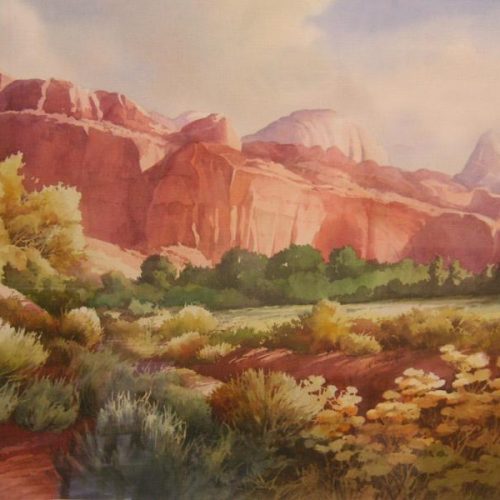 Capitol Reef Morning - Oringinal watercolor Painting of Capitol Reef National Park in Utah