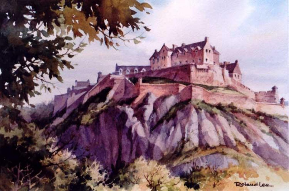 Edinburgh Castle Scotland - Original watercolor painting of Edinburgh Castle in Scotland