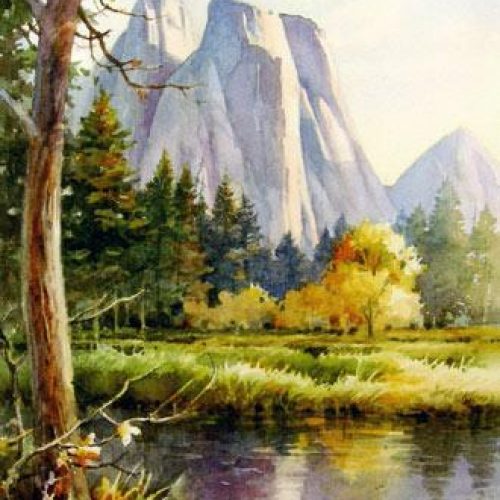 Granite Towers Yosemite - Watercolor Painting of Yosemite National Park