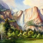 Yosemite Falls - Watercolor Painting of Yosemite Falls