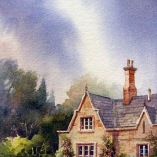 Irish Skies - Ireland - Watercolor painting of Muckross House