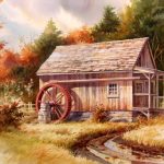 Little Mill House - Landscape Painting of old Mill in Vermont