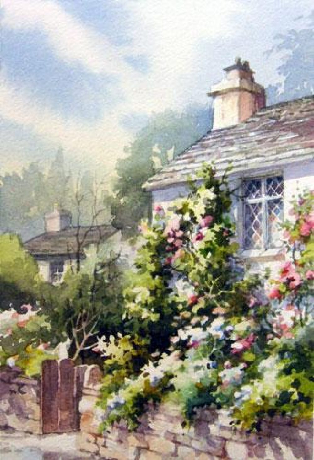 Grasmere England - Dove Cottage - Watercolor painting of the Dove Cottage in Grasmere