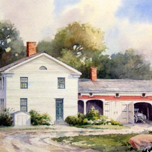 The John Johnson Home - Watercolor Painting near Kirtland Ohio