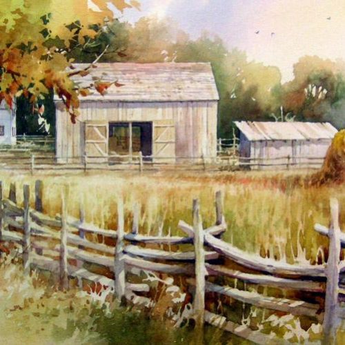 The Smith Family Farm - Painting of the Joseph Smith Farm near Palmyra New York