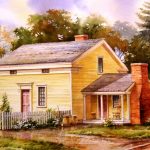 Whitney Home - Kirtland Ohio - Watercolor painting of the Newell K. Whitney Home in Kirtland Ohio