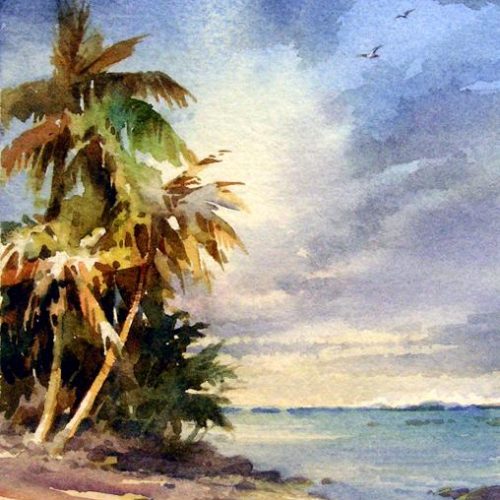 Rarotonga - Watercolor painting of Rarotonga