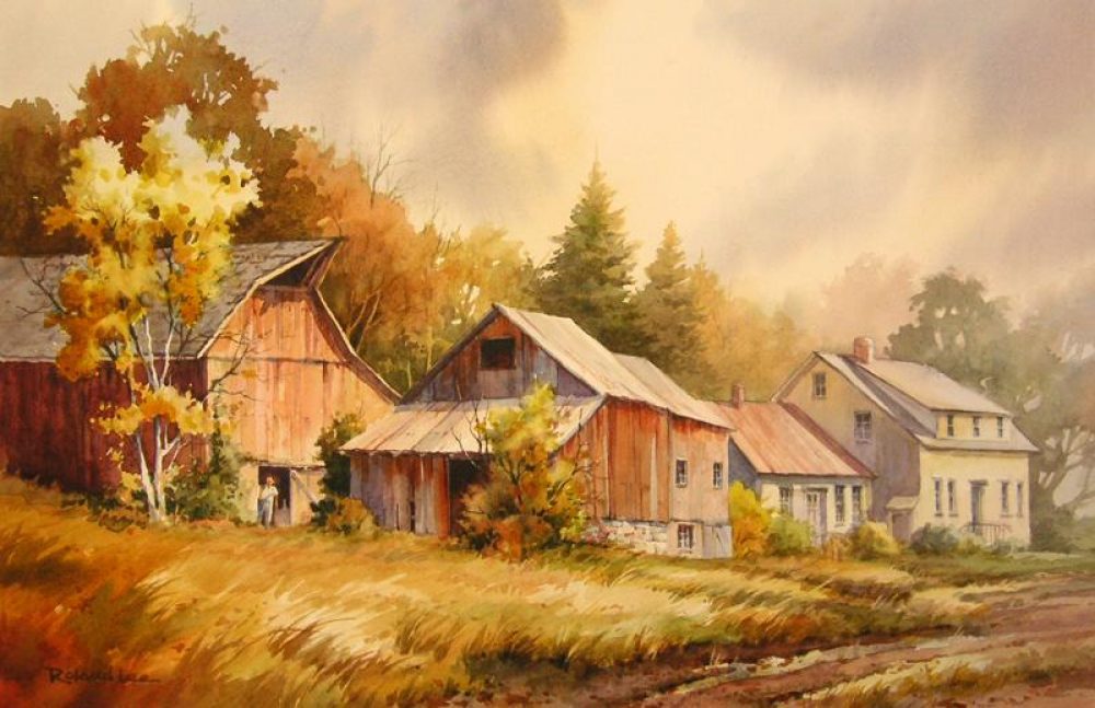 Vermont Farm - Watercolor Painting of a farm in Vermont's Northeast Kingdom