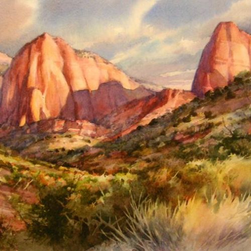 Afternoon Light - Kolob Canyons - Original watercolor Painting of the Kolob Canyons Section of Zion National Park