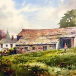 The Hartley Home at High Branthwaite - Original Watercolor Painting of High Branthwaite Hartley Home and Stone Barn near Sedbergh England