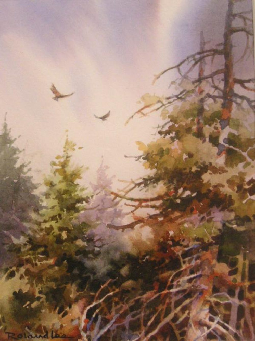 Where Eagles Soar - Watercolor Painting of Mountain Scene in Utah