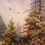 Where Eagles Soar - Watercolor Painting of Mountain Scene in Utah