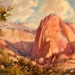 Kolob Study 1 - Original painting by Roland Lee of Kolob Canyons in Zion National Park