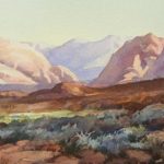 Morning Glow at Entrada - Watercolor Painting of the Red Cliffs from Entrada