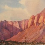 Kayenta Cliffs - Watercolor Painting of Red Cliffs near St. George