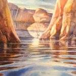 Reflections in Moki Canyon - Watercolor Painting of Moki Canyon at Lake Powell Utah