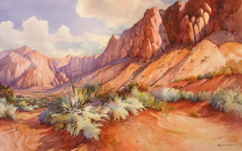Sagebrush Serenade - Watercolor Painting of Old Man Sage near Kayenta Utah