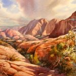 Snow Canyon Vista - Original painting by Roland Lee of a scene in Snow Canyon Utah