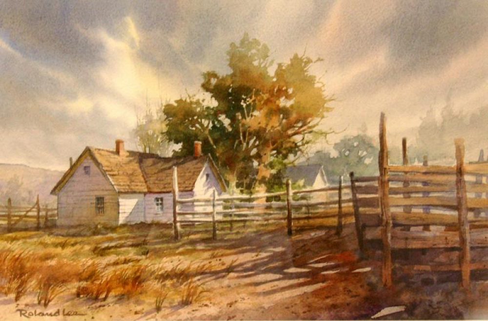 Old Homestead - Watercolor Painting of an old Utah Ranch