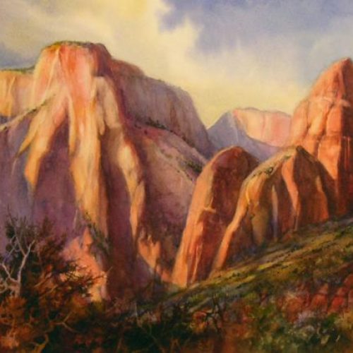 Light on the Altar - Watercolor Painting of Altar of Sacrifice