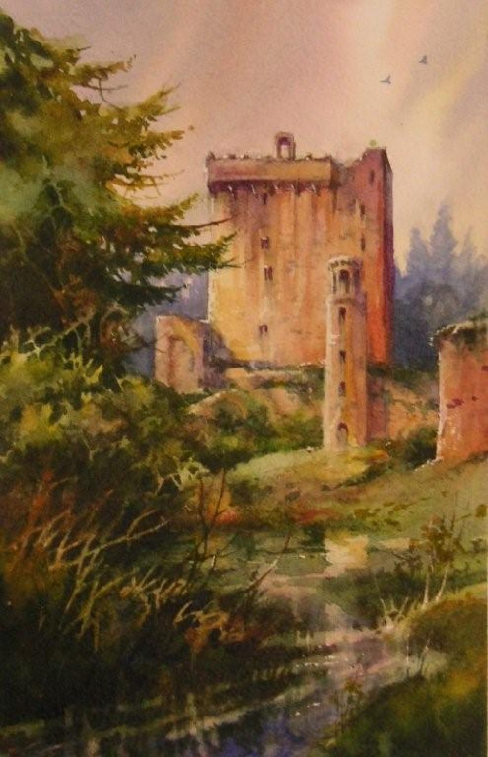 Blarney Castle in Ireland - Watercolor painting of the Blarney Castle in Ireland