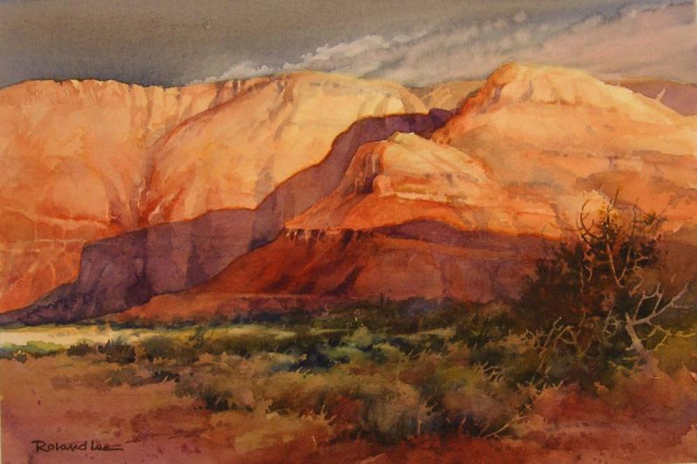 Southern Utah Cliffs - Watercolor Painting of the red cliffs near St. George Utah