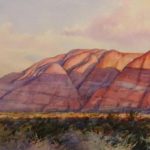 Red Mountain Morning Light - Watercolor Painting of Red Cliffs near Ivins Utah