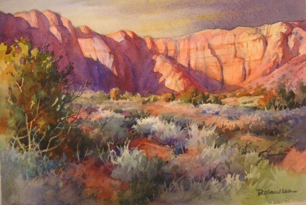 Red Desert Vista Painting - Watercolor Painting of Red Desert in Kayenta Utah