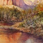 Zion's River Painting of Zion National Park - Watercolor Painting of Zion National Park