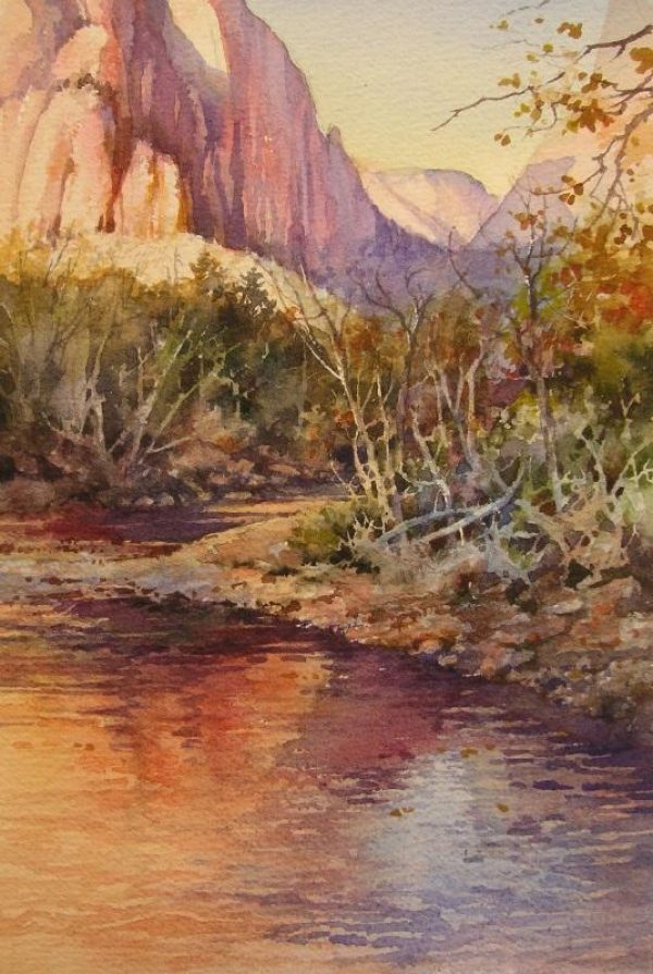 Zion’s River Painting of Zion National Park