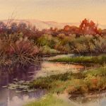 Quiet River Midway - Watercolor Painting of the Provo River in Midway Utah