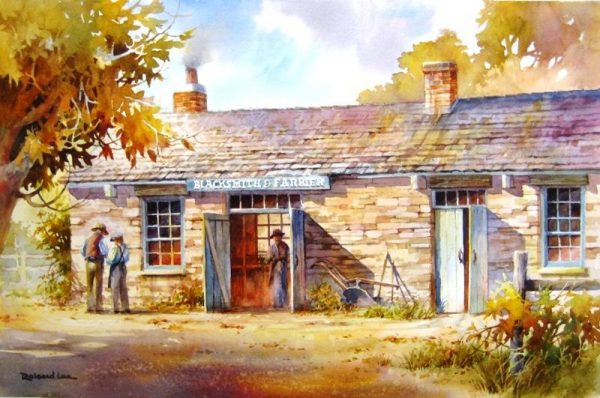 Painting of Webb Blacksmith Shop in Nauvoo