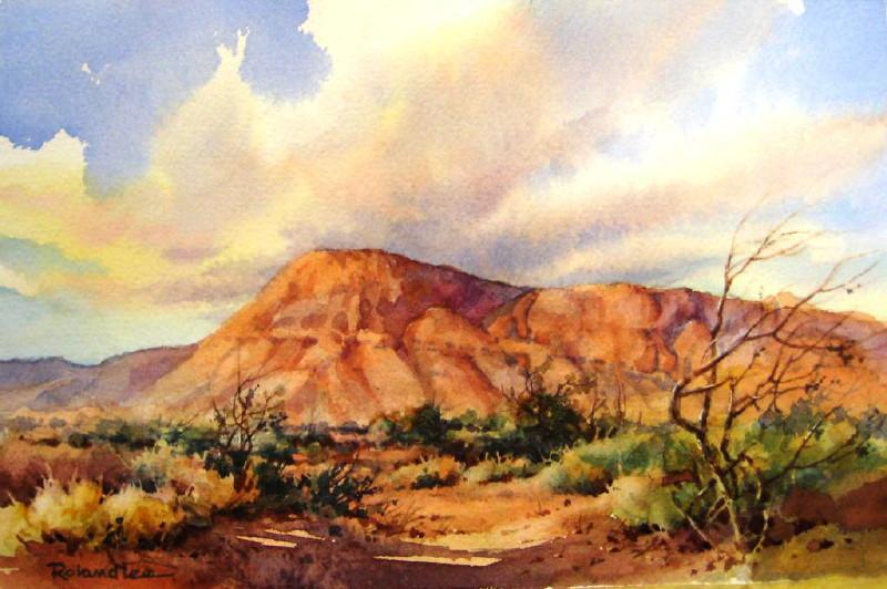 Desert Sky Watercolor Painting Roland Lee