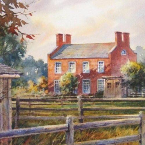 Old Seventies Hall in Nauvoo - Original watercolor Painting of the 70's Hall in old Nauvoo Illinois