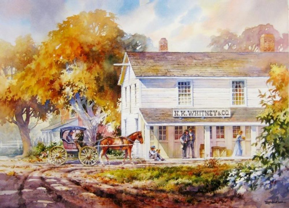 Newel K. Whitney Store in Kirtland Ohio - Watercolor Painting of the Whitney Store in Kirtland Ohio