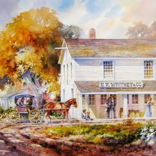 Newel K. Whitney Store in Kirtland Ohio - Watercolor Painting of the Whitney Store in Kirtland Ohio