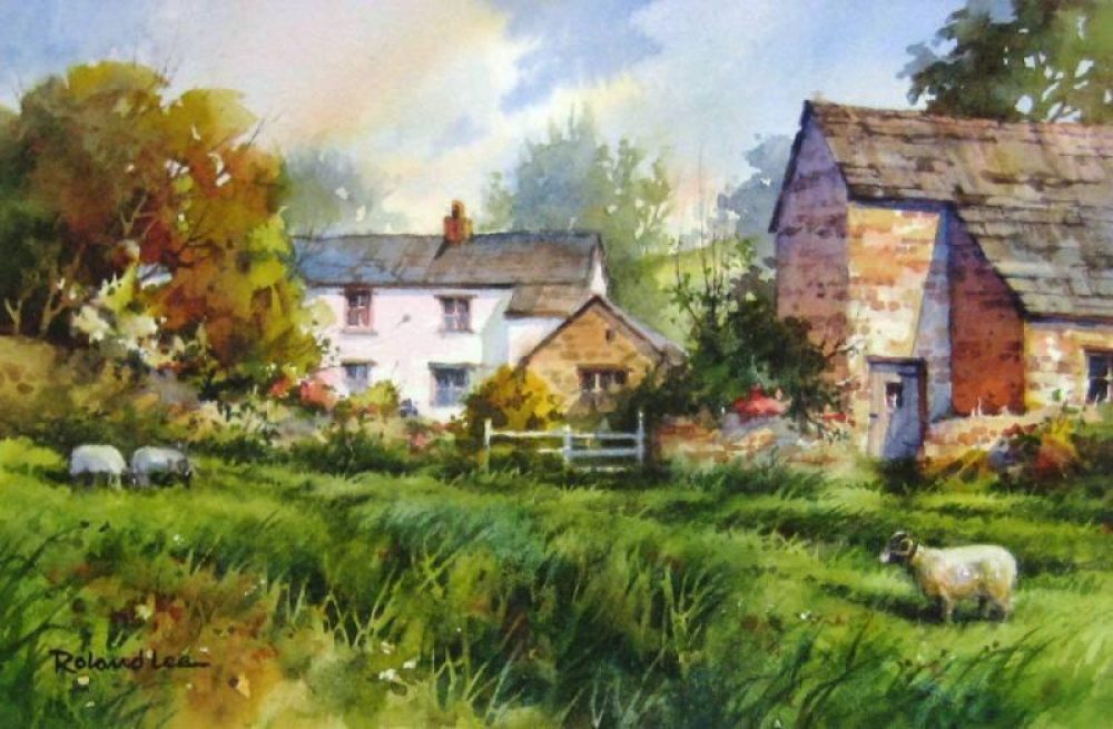 Painting of High Branthwaite - Watercolor painting of High Branthwaite in the Yorkshire Dales of England