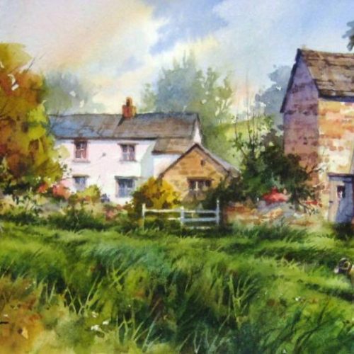 Painting of High Branthwaite - Watercolor painting of High Branthwaite in the Yorkshire Dales of England