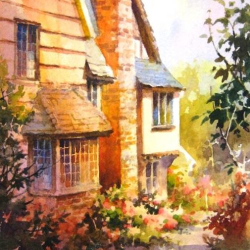Cottage Lane - Kent England - Watercolor Painting of Kent England Cottages