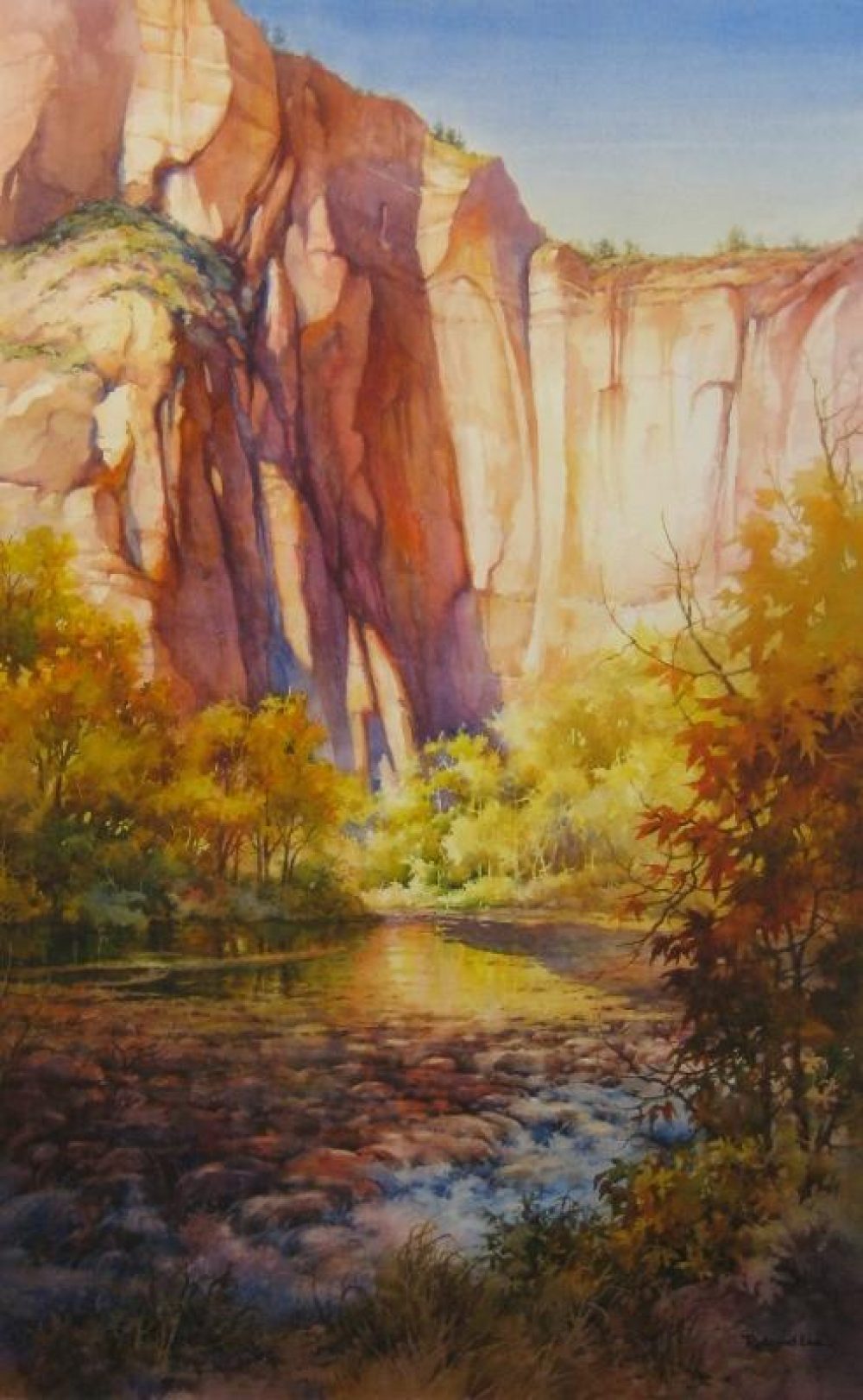 Solace at Sinawava - Giclee Print - Giclee from an original painting of Zion National Park