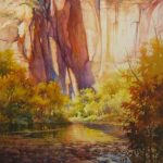 Solace at Sinawava - Giclee Print - Giclee from an original painting of Zion National Park