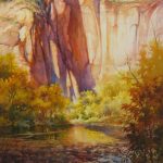 Solace at Sinawava - Painting of Virgin River zion National Park