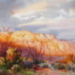 Red Desert Wonder - Watercolor Painting of Southern Utah Red Cliffs