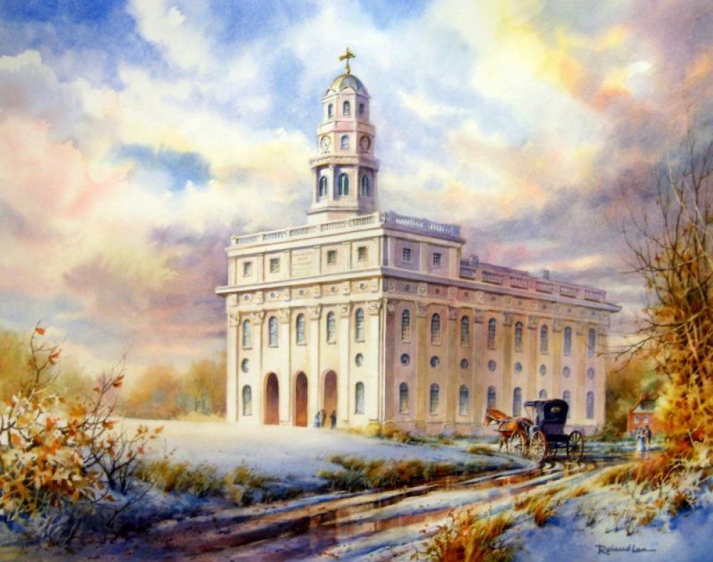 The Nauvoo Temple - Winter 1845-46 - Watercolor Painting of the Nauvoo Temple